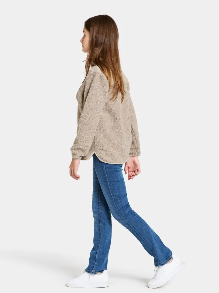 Kids Exa Half Zip Beach Beige Didriksons Fleece and Midlayers