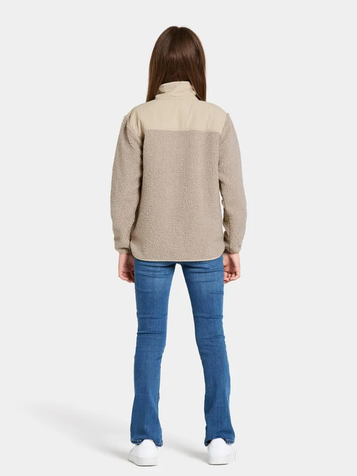 Kids Exa Half Zip Beach Beige Didriksons Fleece and Midlayers