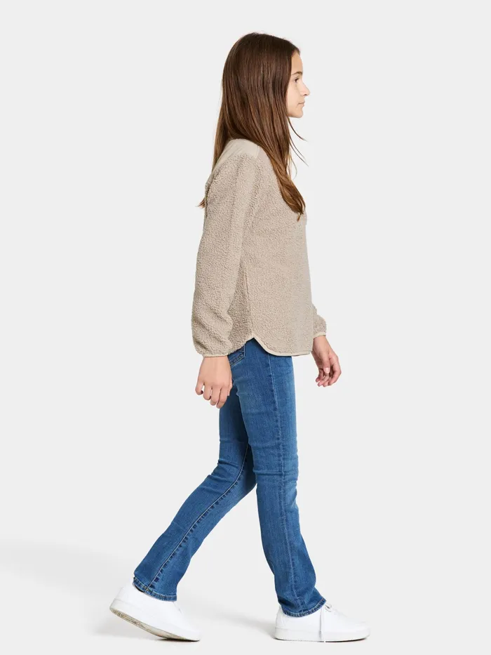 Kids Exa Half Zip Beach Beige Didriksons Fleece and Midlayers