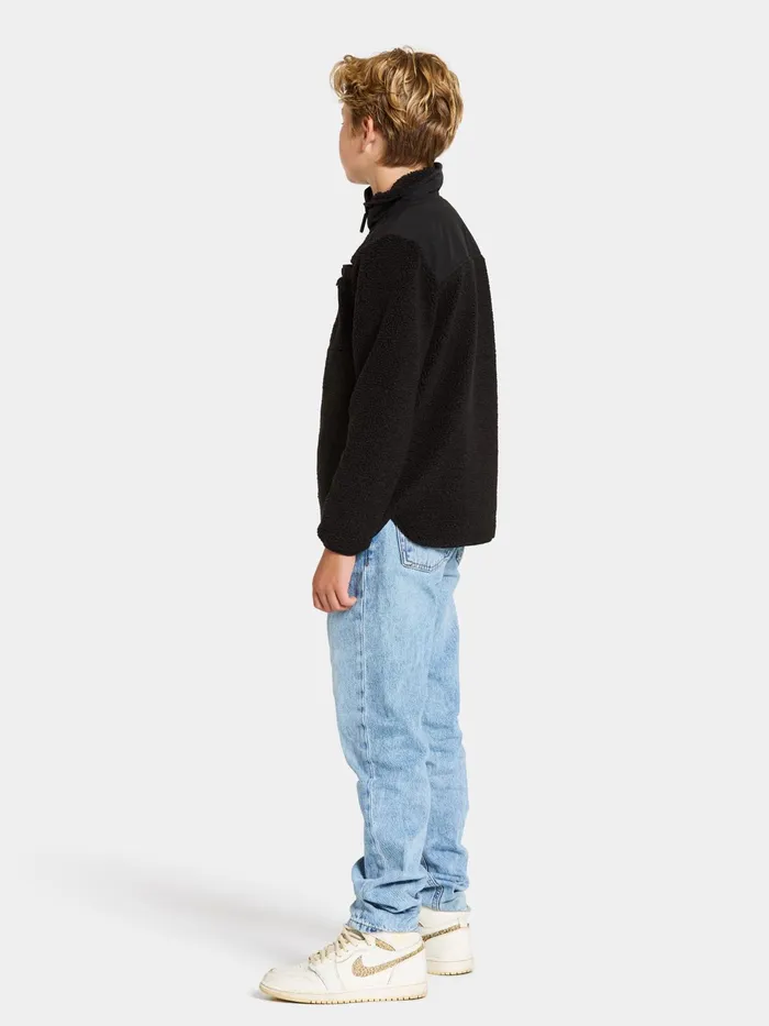 Kids Exa Half Zip Black Didriksons Fleece and Midlayers