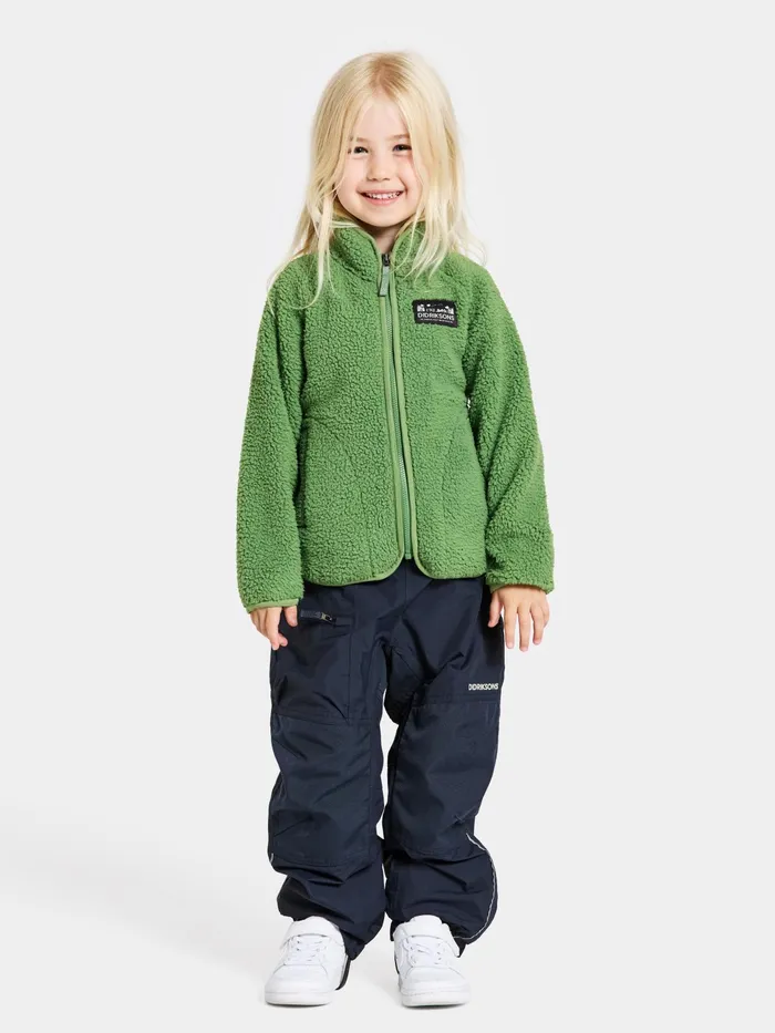 Kids Gibbs FullZip Algae Green Didriksons Fleece and Midlayers