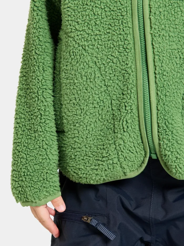 Kids Gibbs FullZip Algae Green Didriksons Fleece and Midlayers