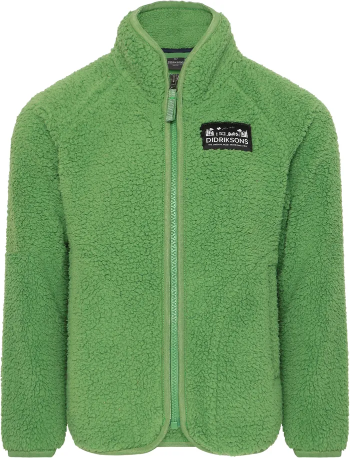 Kids Gibbs FullZip Algae Green Didriksons Fleece and Midlayers