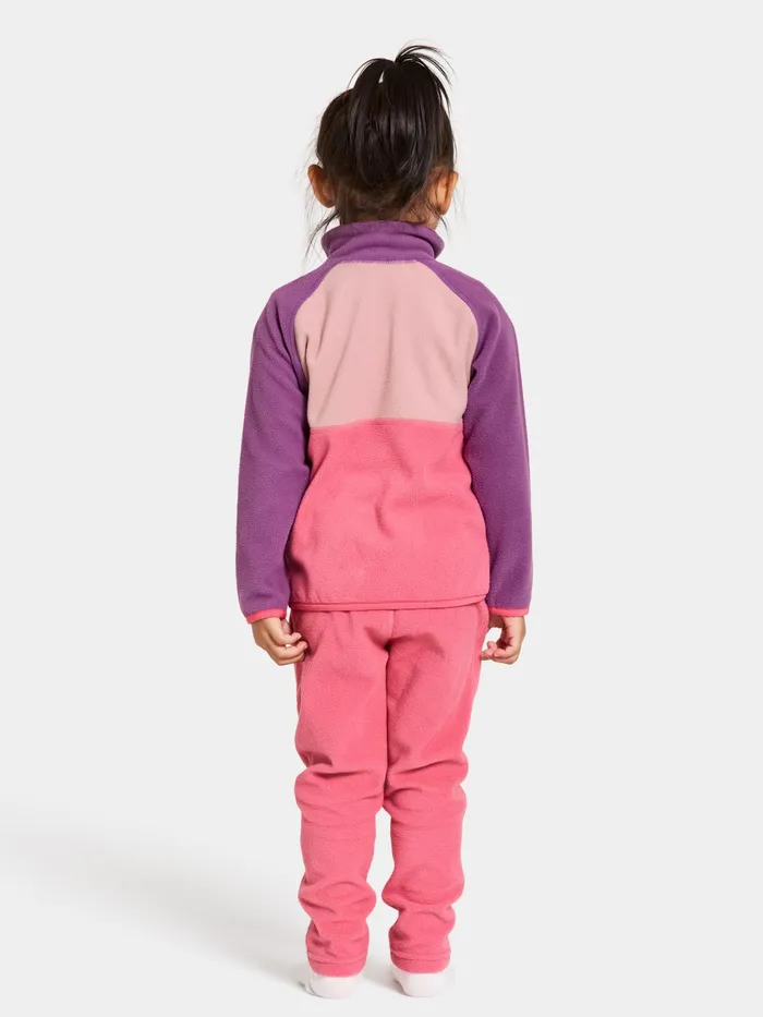 Kids Monte Half Button Dusty Azalea Didriksons Fleece Jackets and Jumpers