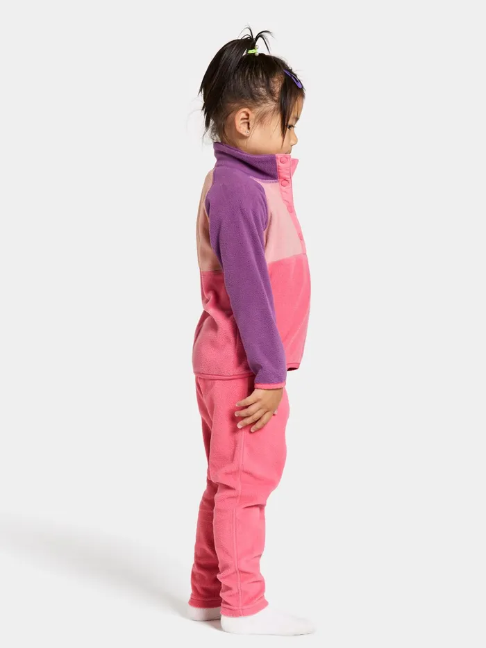 Kids Monte Half Button Dusty Azalea Didriksons Fleece Jackets and Jumpers