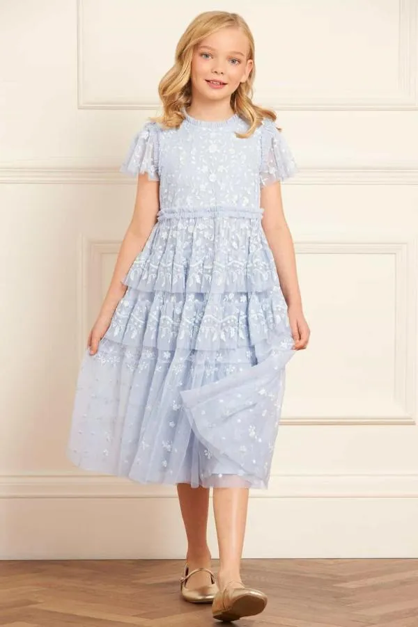 KIDS Needle and Thread Angelica Lace Kids Dress Blue