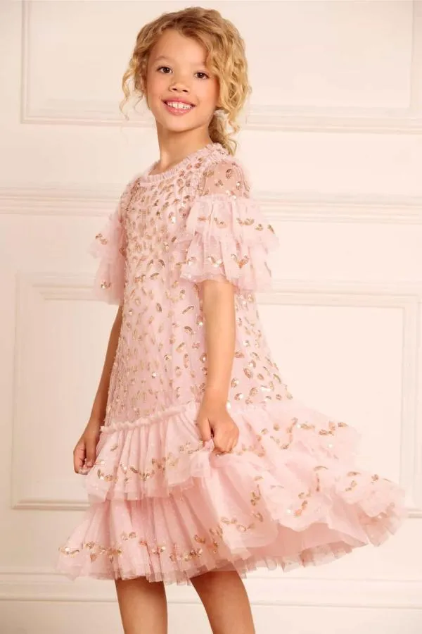 KIDS Needle and Thread Autumn Leaves Kids Dress Pink