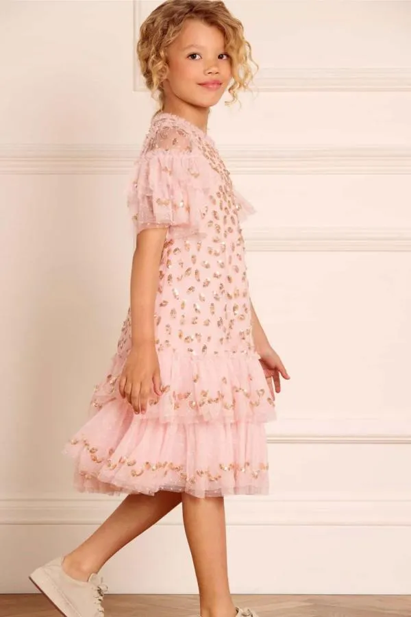 KIDS Needle and Thread Autumn Leaves Kids Dress Pink