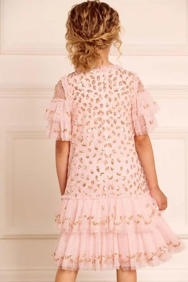KIDS Needle and Thread Autumn Leaves Kids Dress Pink