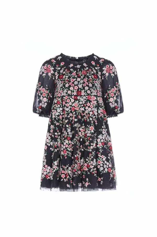 KIDS Needle and Thread Lunaria Wreath Kids Dress Black