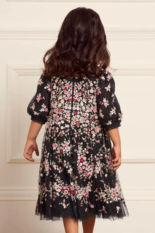 KIDS Needle and Thread Lunaria Wreath Kids Dress Black