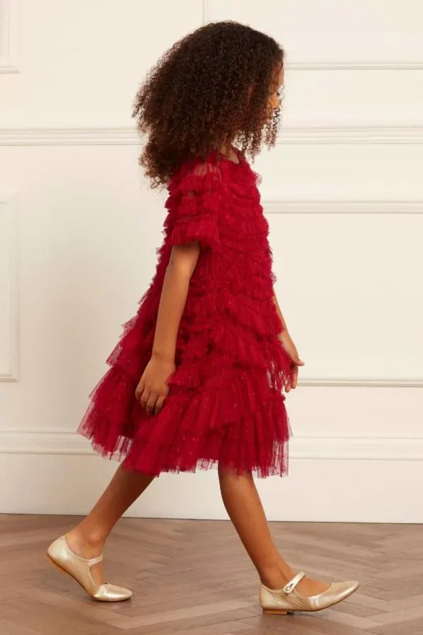 KIDS Needle and Thread Marilla Ruffle Kids Dress Red