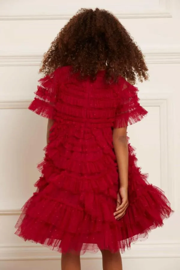 KIDS Needle and Thread Marilla Ruffle Kids Dress Red