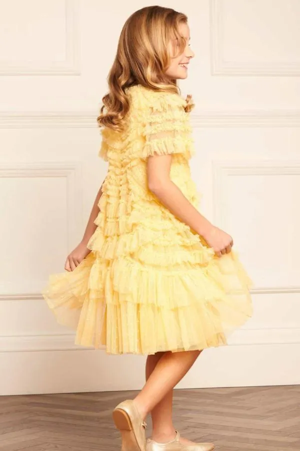 KIDS Needle and Thread Marilla Ruffle Kids Dress Yellow