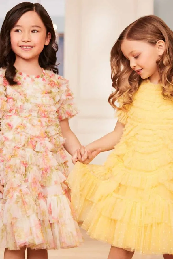 KIDS Needle and Thread Marilla Ruffle Kids Dress Yellow