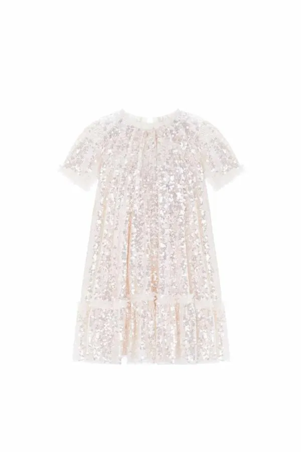 KIDS Needle and Thread Mila Gloss Kids Dress Champagne