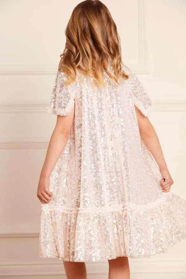 KIDS Needle and Thread Mila Gloss Kids Dress Champagne