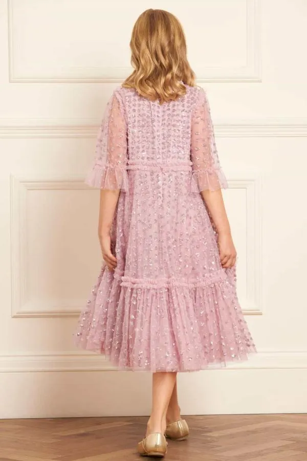 KIDS Needle and Thread Raindrop Sequin Kids Dress Purple KIDS Needle and Thread Raindrop Sequin Kids Dress Purple
