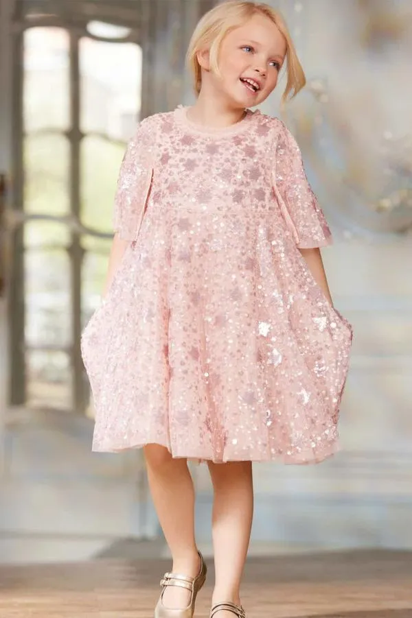 KIDS Needle and Thread Shooting Stars Kids Dress Pink