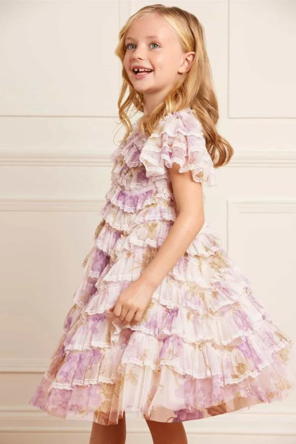 KIDS Needle and Thread Wisteria Ruffle Lace Kids Dress Multi KIDS Needle and Thread Wisteria Ruffle Lace Kids Dress Multi