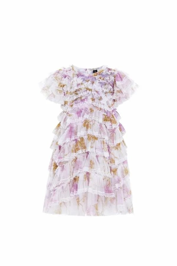 KIDS Needle and Thread Wisteria Ruffle Lace Kids Dress Multi KIDS Needle and Thread Wisteria Ruffle Lace Kids Dress Multi