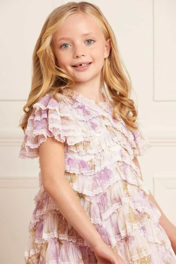 KIDS Needle and Thread Wisteria Ruffle Lace Kids Dress Multi KIDS Needle and Thread Wisteria Ruffle Lace Kids Dress Multi
