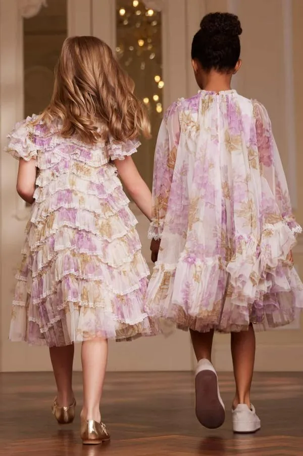 KIDS Needle and Thread Wisteria Ruffle Lace Kids Dress Multi KIDS Needle and Thread Wisteria Ruffle Lace Kids Dress Multi