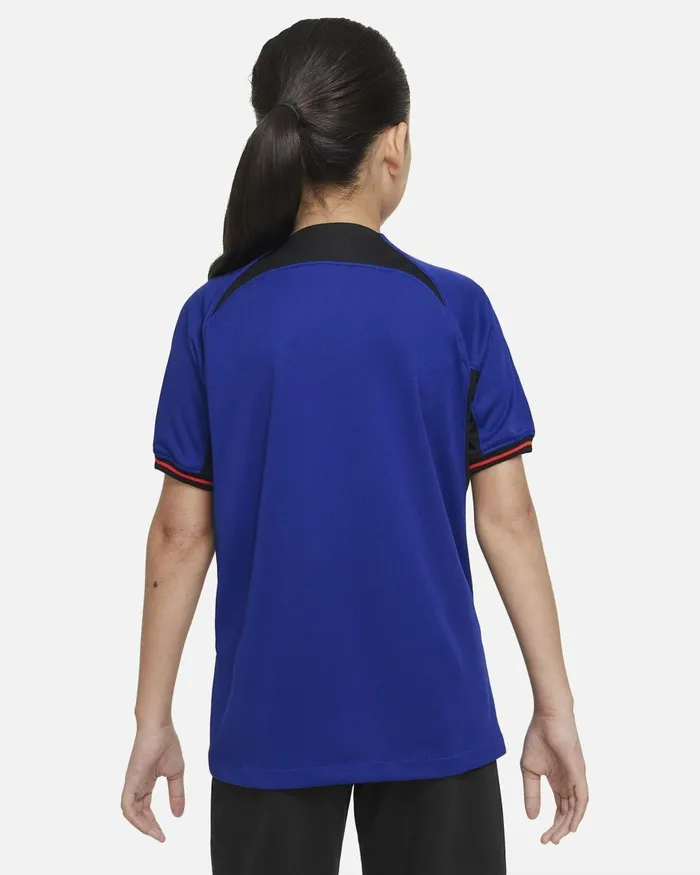 Kids Nike All Clothing Netherlands 202223 Stadium Away Deep Royal Blueblackhabanero Red