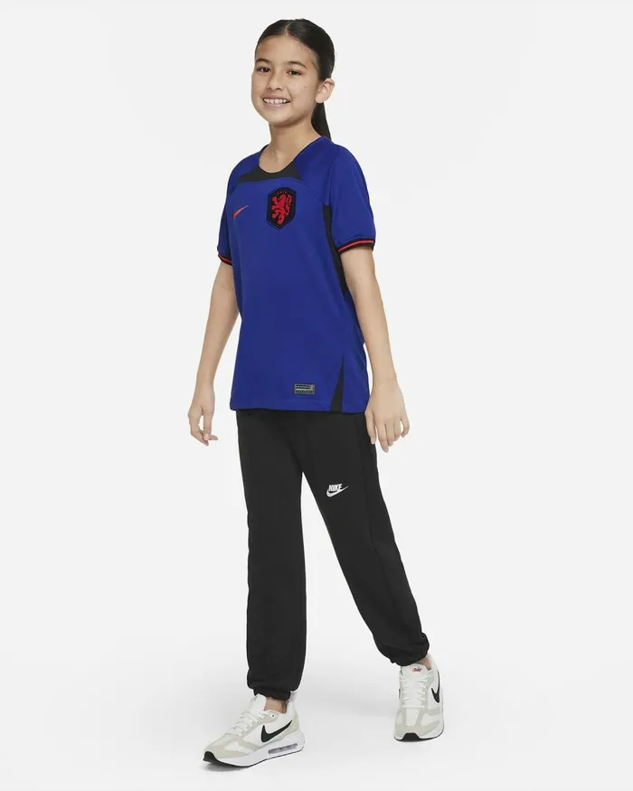 Kids Nike All Clothing Netherlands 202223 Stadium Away Deep Royal Blueblackhabanero Red