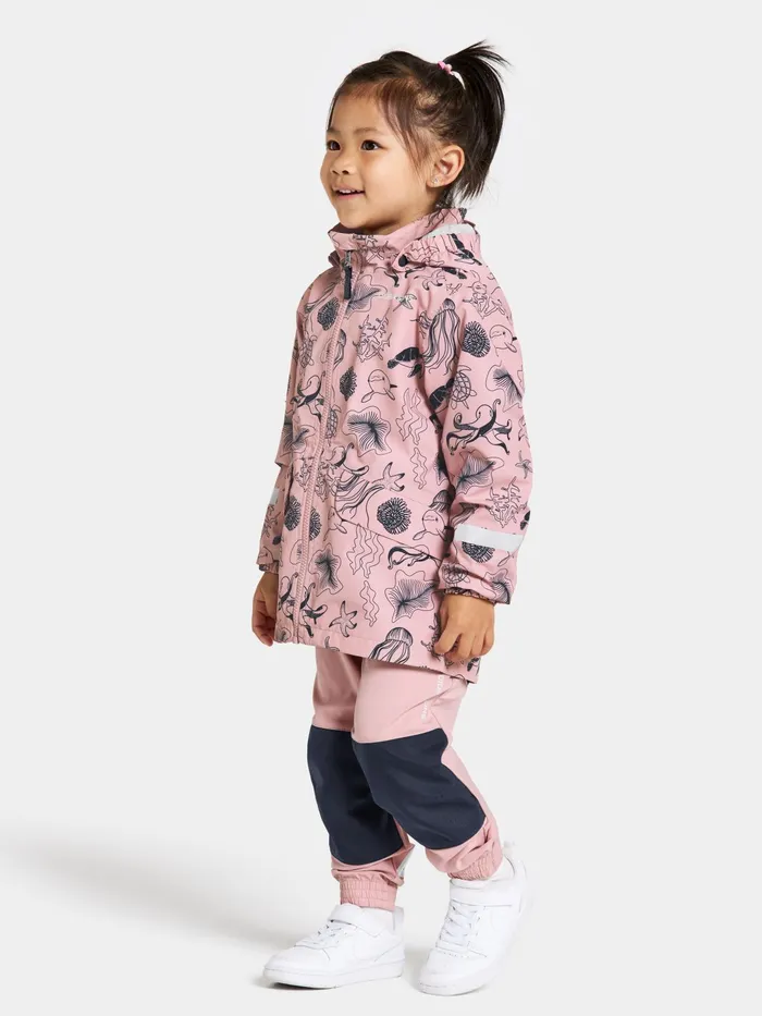 Kids Norma Printed Jacket Ocean Soft Pink Didriksons Spring Jackets