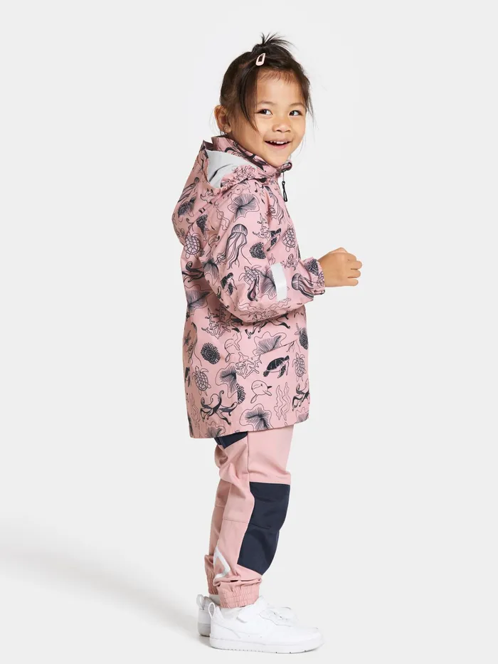 Kids Norma Printed Jacket Ocean Soft Pink Didriksons Spring Jackets