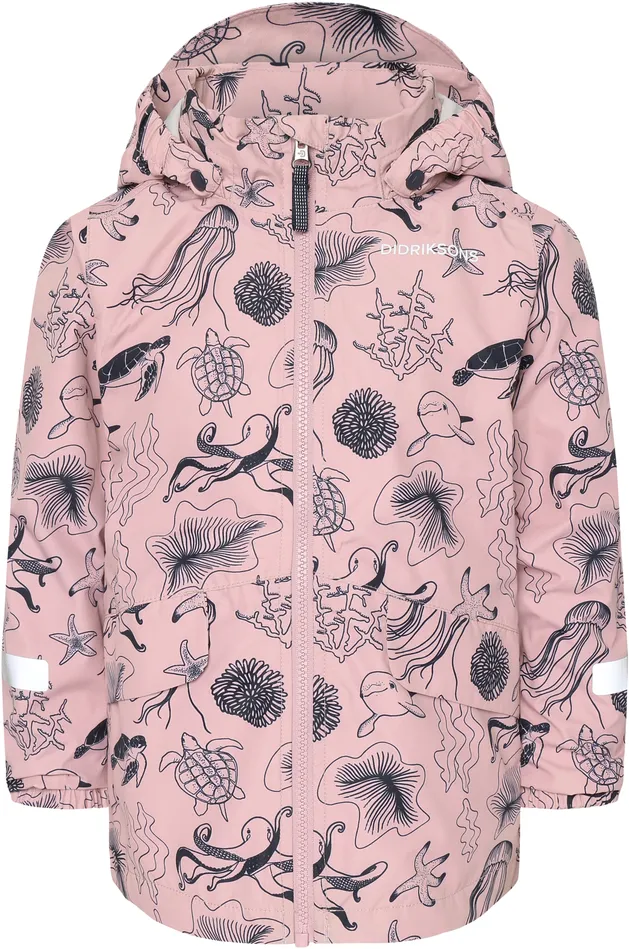 Kids Norma Printed Jacket Ocean Soft Pink Didriksons Spring Jackets