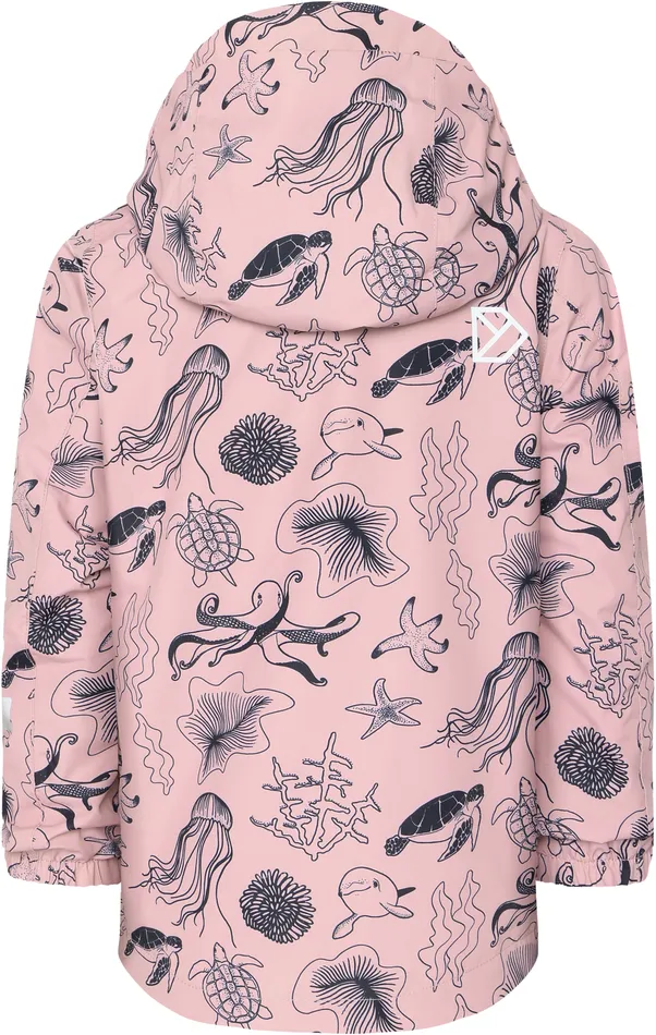 Kids Norma Printed Jacket Ocean Soft Pink Didriksons Spring Jackets