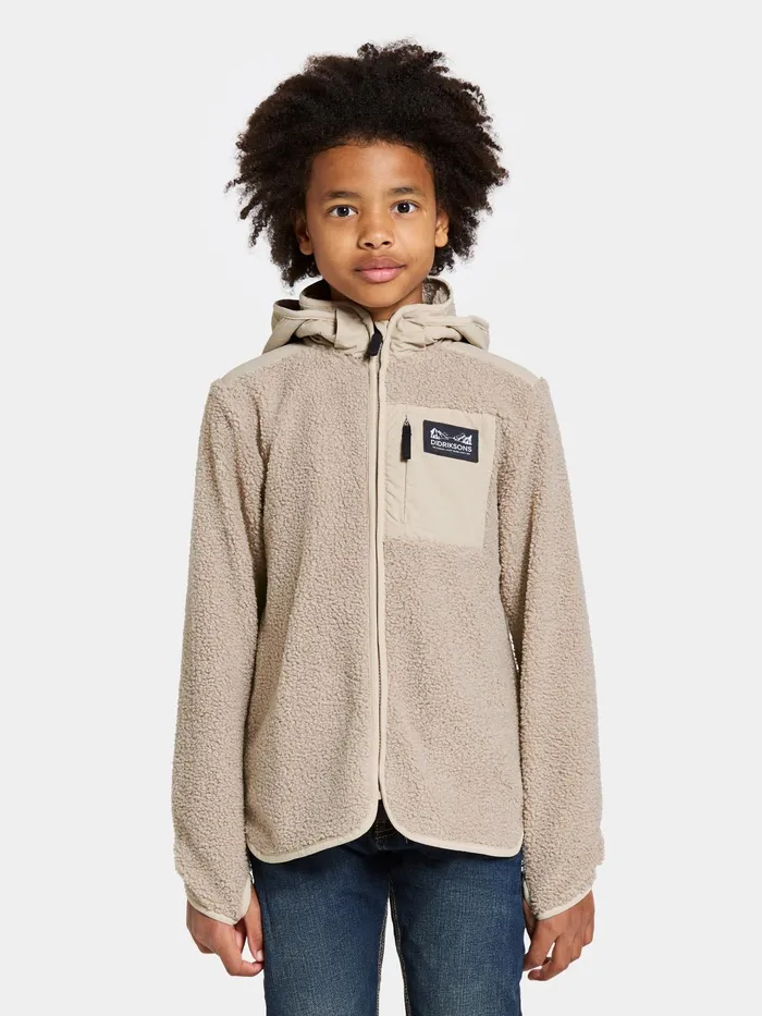 KidsYouth Exa FullZip Beach Beige Didriksons Sweaters and TShirts