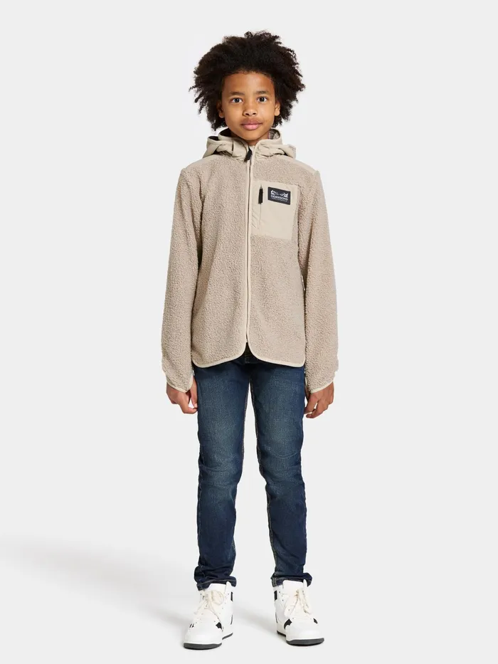 KidsYouth Exa FullZip Beach Beige Didriksons Sweaters and TShirts