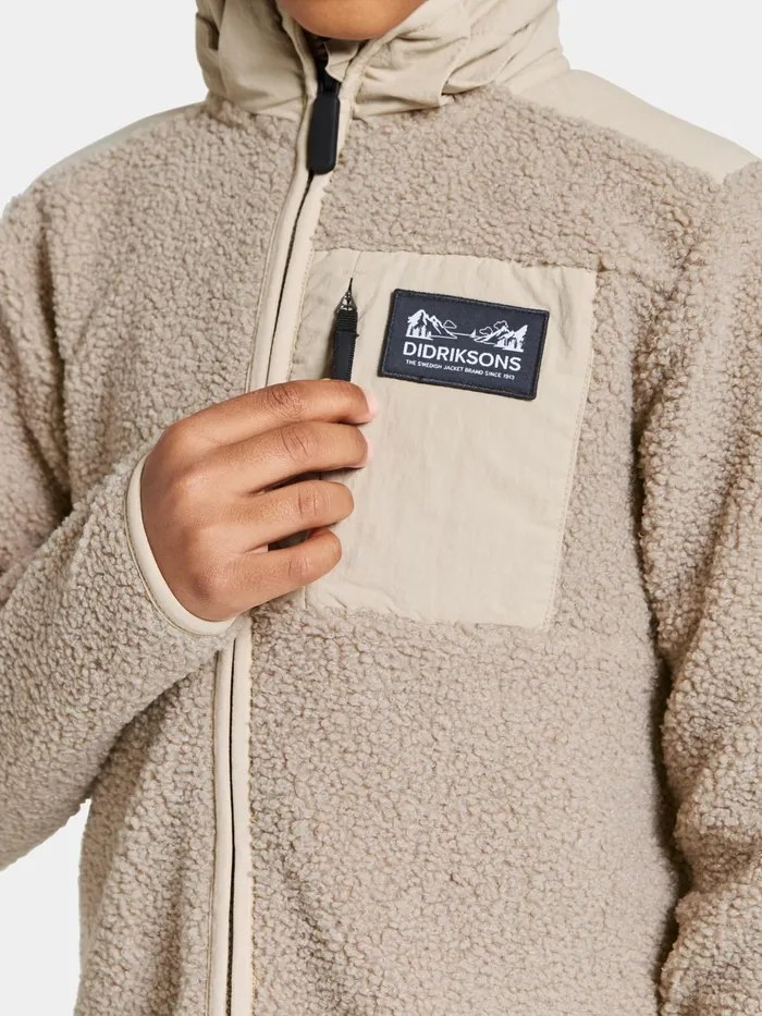 KidsYouth Exa FullZip Beach Beige Didriksons Sweaters and TShirts