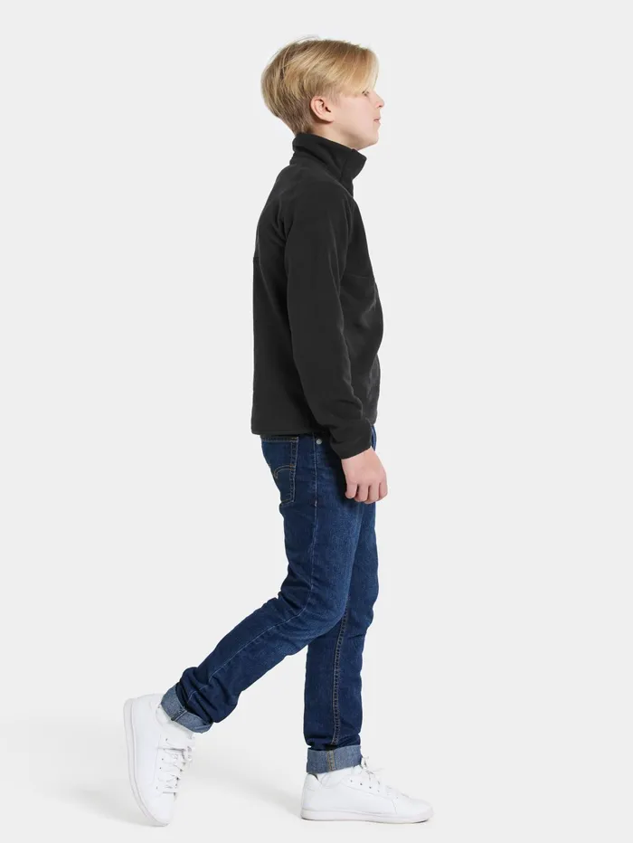 KidsYouth Yokto Half Button Black Didriksons Fleece and Midlayers