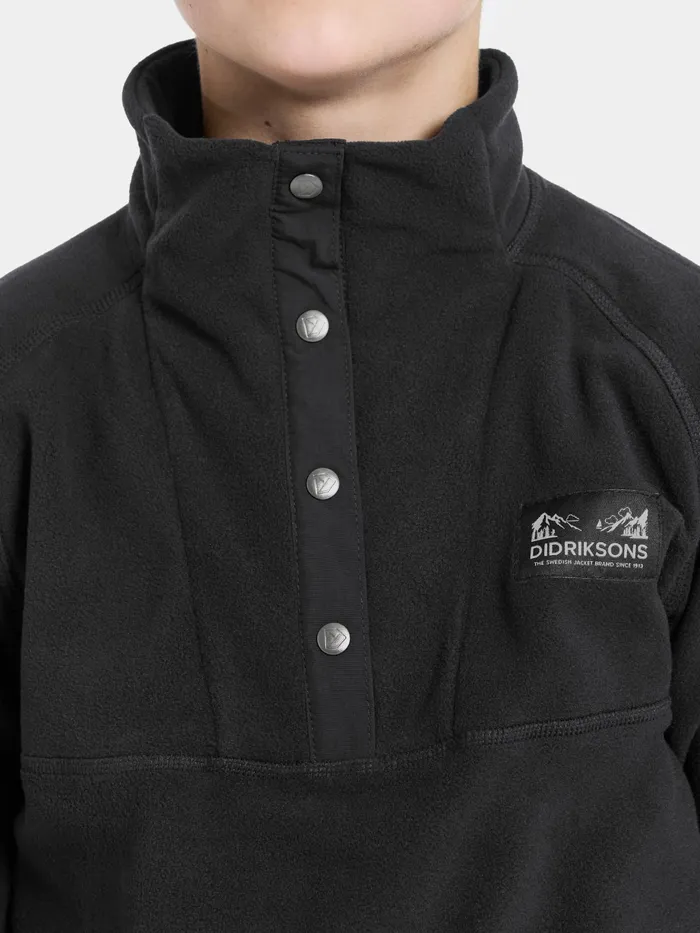KidsYouth Yokto Half Button Black Didriksons Fleece and Midlayers