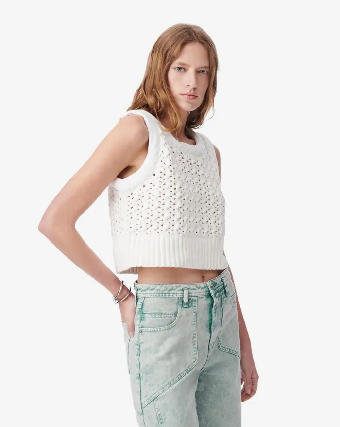 Knits Women IRO CHARLEE SHORT OPENWORK KNIT TOP
