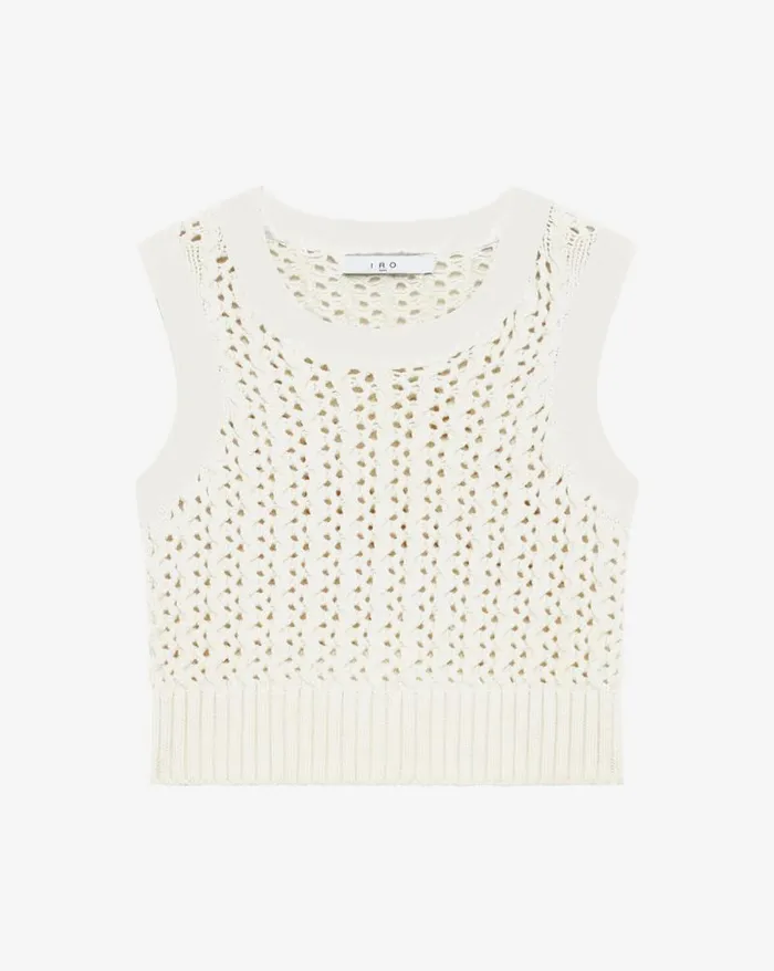 Knits Women IRO CHARLEE SHORT OPENWORK KNIT TOP