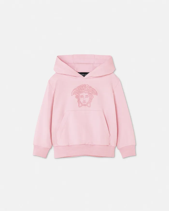 Knitwear and Sweatshirts Kids Versace Embroidered Medusa Baby Hoodie Light Pink