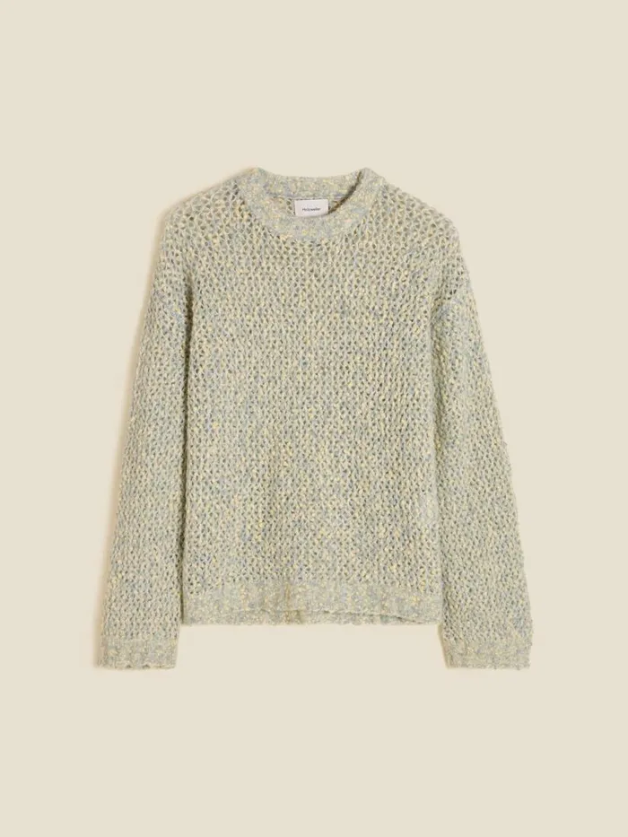 Knitwear Men Holzweiler Baha Field Knit Lt Green Mix