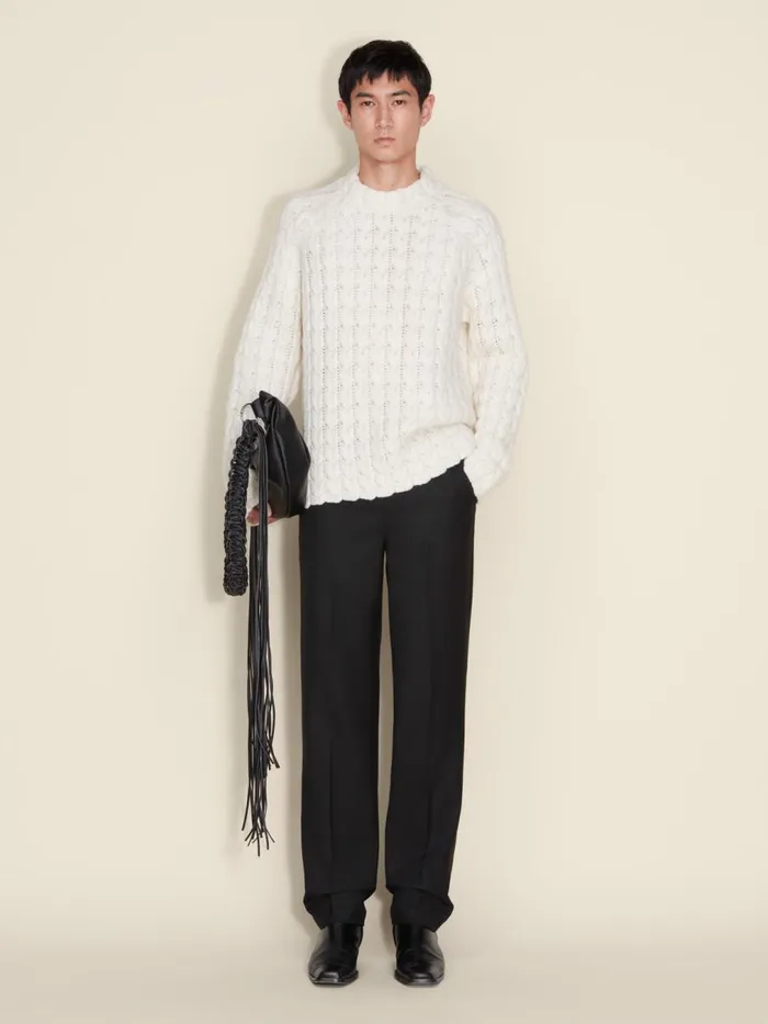 Knitwear Men Holzweiler Caraway Cable Crew Ecru