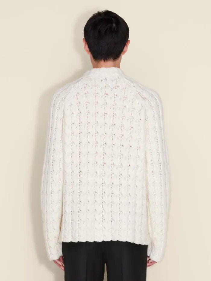 Knitwear Men Holzweiler Caraway Cable Crew Ecru