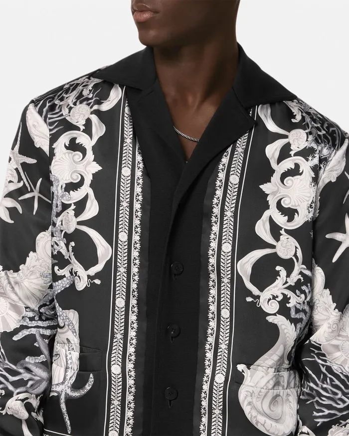 Knitwear Men Versace Barocco Sea Reversible Cardigan Black