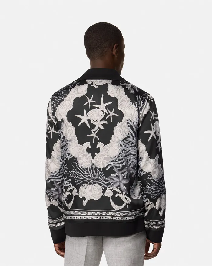 Knitwear Men Versace Barocco Sea Reversible Cardigan Black