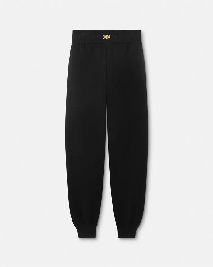 Knitwear Men Versace CashmereBlend Knit Sweatpants Black