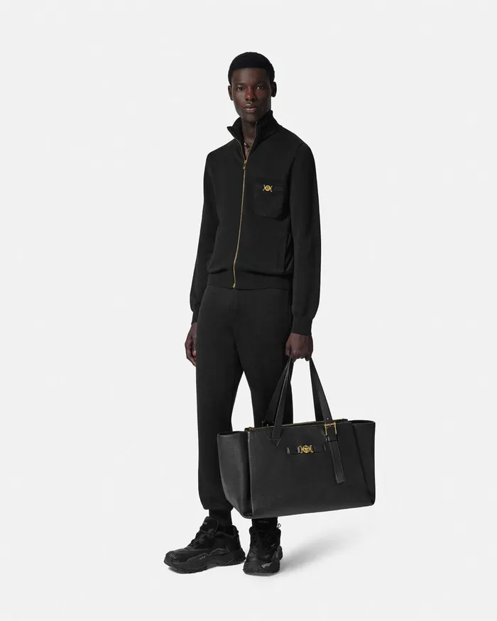 Knitwear Men Versace CashmereBlend Knit Sweatpants Black
