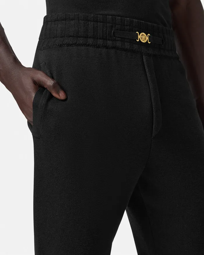 Knitwear Men Versace CashmereBlend Knit Sweatpants Black