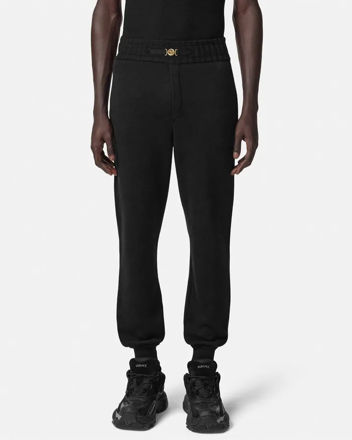 Knitwear Men Versace CashmereBlend Knit Sweatpants Black